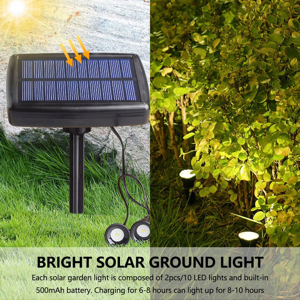 LED Solar Powered Garden Ground Light 10in1 » Omni Bulk